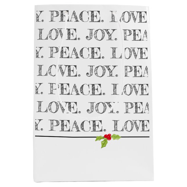 Helgdag Peace Kärlek Joy jul Holly Text (Framsidan)