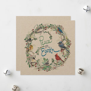 Helgdag Peace on Earth Birds Wandan Julkort