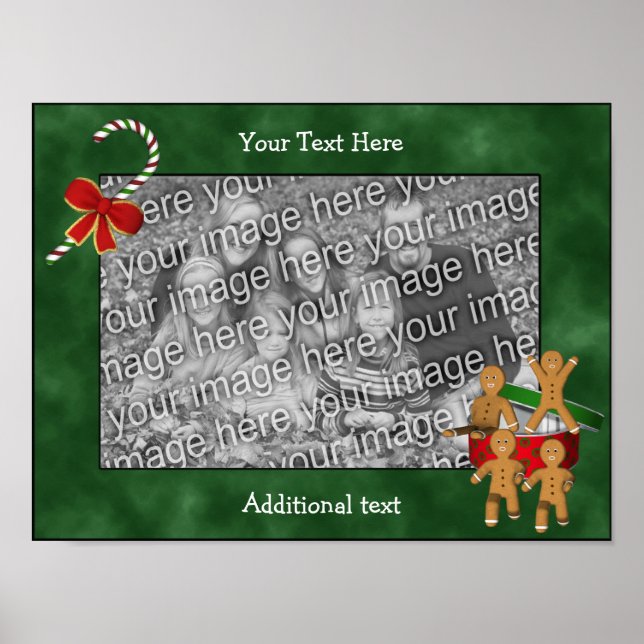 Helgdag Pepparkaksgubbe Ram Lägg till foto Poster (Framsidan)