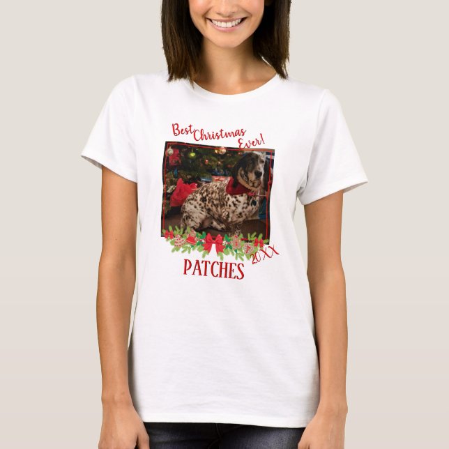 Helgdag Pet Photo Template God jul någonsin T Shirt (Framsida)