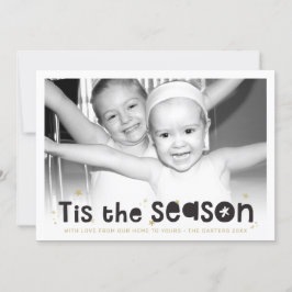 HELGDAG PHOTO är säsongcitatet svart guld Julkort