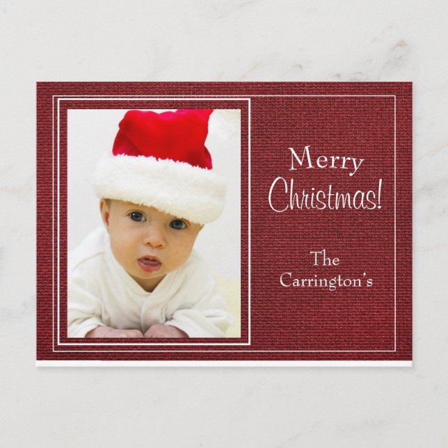 Helgdag Photo Card Simple Script-jul Vykort (Framsida)