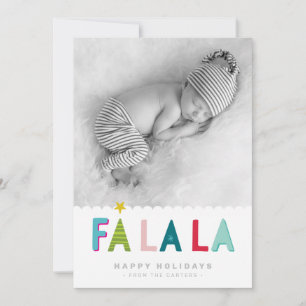 HELGDAG PHOTO fa la la bold bright-färgat citat Meddelande