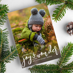 Helgdag Photo jul Joy & Hand-Lettered Julkort
