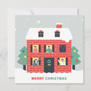 HELGDAG PHOTO-KORT God jul Winter Home Julkort