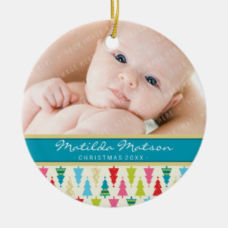 HELGDAG PHOTO ORNAMENT mönstrad julgran