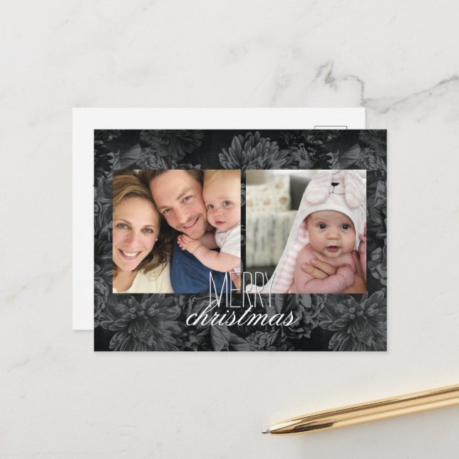 Helgdag Photo Postcard mörk tapet Helg Vykort (Fram/Back In Situ)