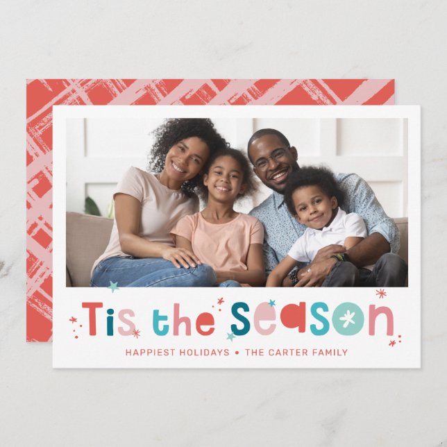 HELGDAG PHOTO roligt christmas citerar detta säson Julkort (Fram/baksida)