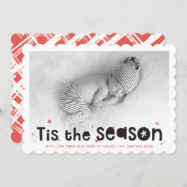 HELGDAG PHOTO-roligt typografi är säsongcitattecke Julkort