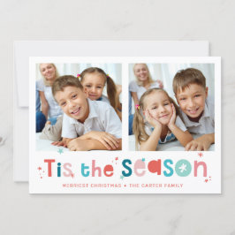 HELGDAG PHOTO-roligtens citat är säsongsfoto 2 Julkort