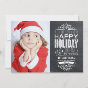 HELGDAG PHOTOCARD FÖR SVART TAVLA %PIPE% FÖR JULKORT