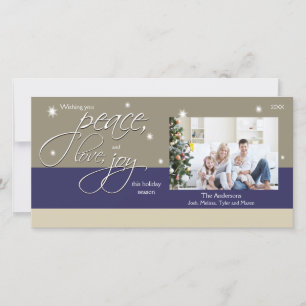Helgdag Photocard (safir) för fredkärlekglädje Julkort