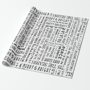 Helgdag Phrases Typography Specialty Gift Wrap Presentpapper