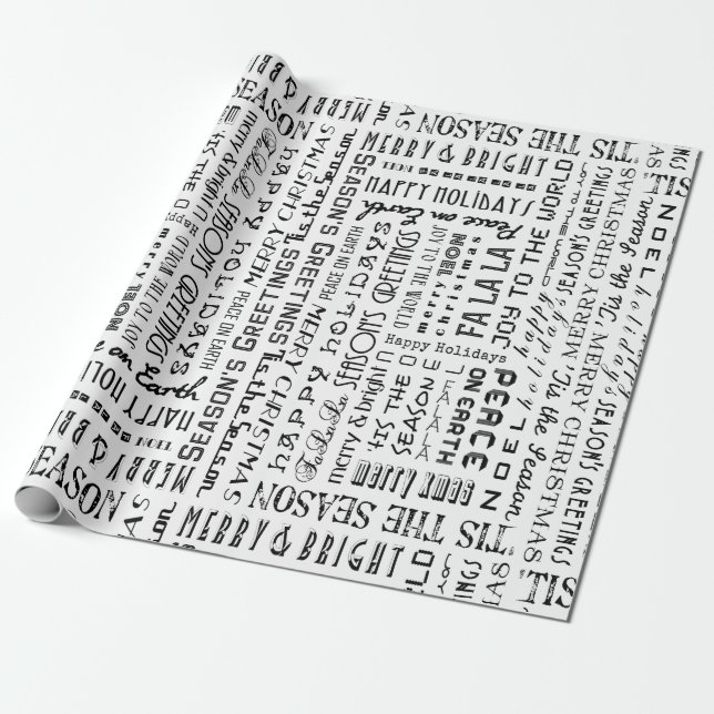 Helgdag Phrases Typography Specialty Gift Wrap Presentpapper (Utrullad)
