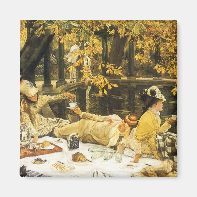 Helgdag, Picknick av James Tissot, Viktoriansk kon Magnet (Framsidan)