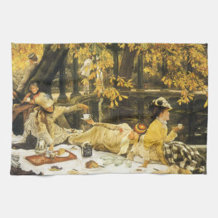 Helgdag, picknicken av James Tissot, viktoriansk k Kökshandduk