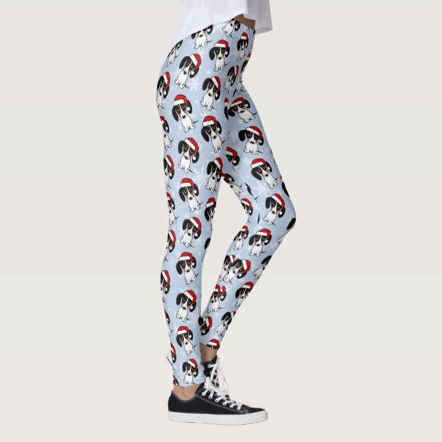 Helgdag Piebald Dachshund Cute Jul-Hund Leggings (Höger)