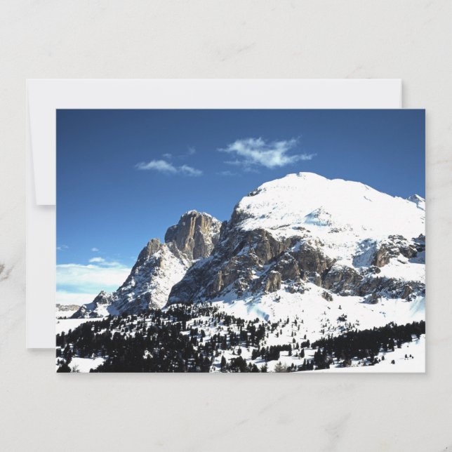 Helgdag Plattkofel och Langkofel Italien Julkort (Framsida)