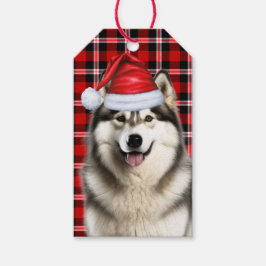 Helgdag Play Alaska Malamute Hund älskare jul Presentetikett