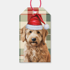 Helgdag Play och Goldendoodle-Hund jul Presentetikett