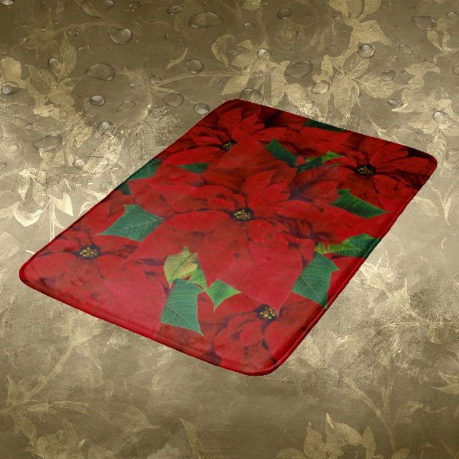 Helgdag Poinsettia Flowers Bath Mat Badrumsmatta (Skapare uppladdad)