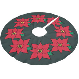 Helgdag Poinsettia Julgran Skirt Julgransmatta Borstad Polyester