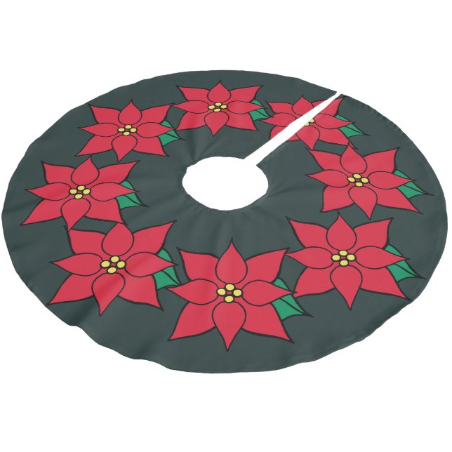 Helgdag Poinsettia Julgran Skirt Julgransmatta Borstad Polyester (Vinklad)