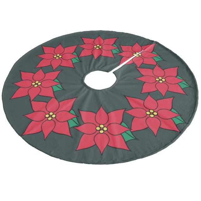 Helgdag Poinsettia Julgran Skirt Julgransmatta Borstad Polyester (Vinklad)