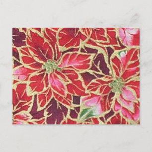 Helgdag Poinsettia Red Guld Rosa Burgundy Postcard Helg Vykort