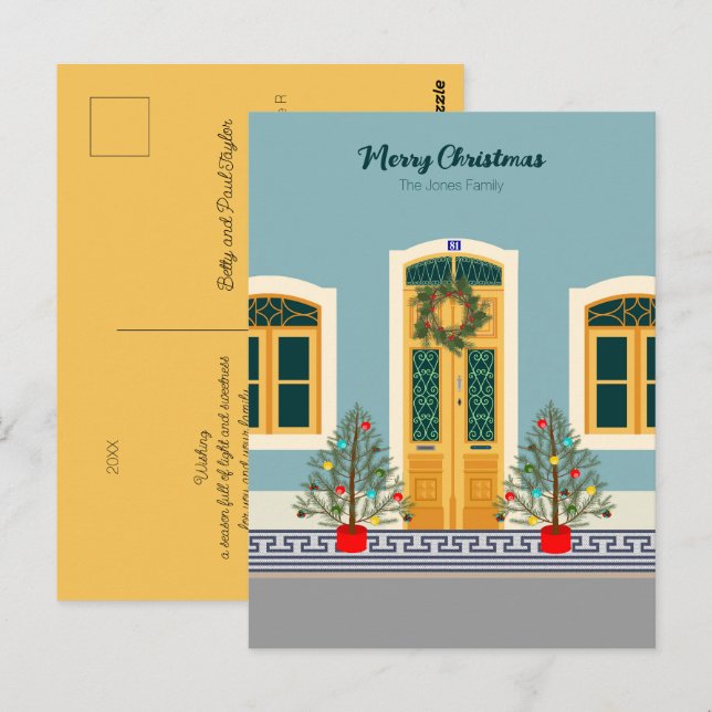 Helgdag - Portugisiskt festhus Postcar Vykort (Fram/baksida)