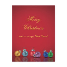 Helgdag Postc, färgad jul Glitter-prydnadsföremål