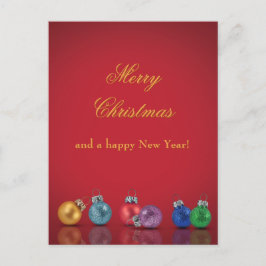 Helgdag Postc, färgad jul Glitter-prydnadsföremål Helg Vykort