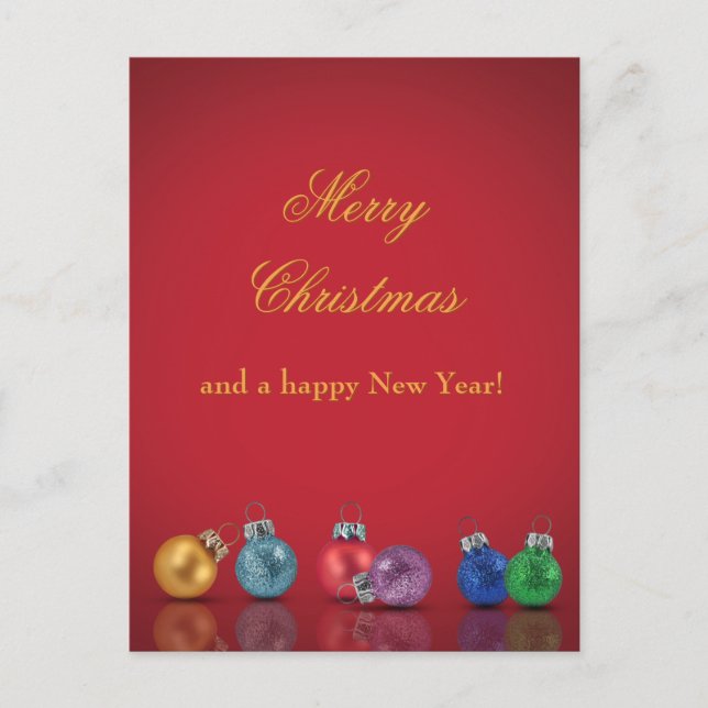 Helgdag Postc, färgad jul Glitter-prydnadsföremål Helg Vykort (Framsida)