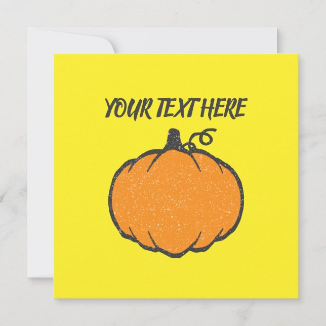 Helgdag Pumpkin Vintage Stil Teckning Inbjudningar (Framsida)