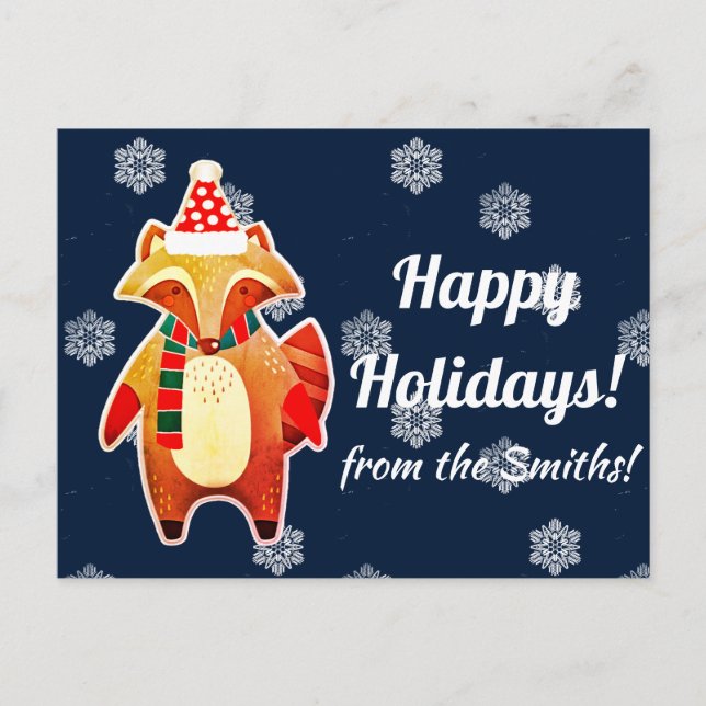 Helgdag Raccoon Vykort (Framsida)