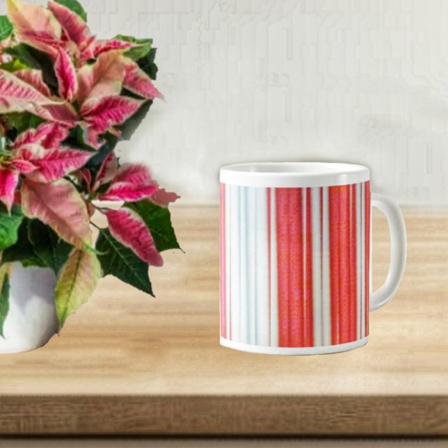 Helgdag Rand Jumbo Mugg (This Holiday Stripes Giant Coffee Mug, also makes a nice gift for Valentine's Day!)