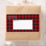 Helgdag Red Buffalo Play Tartan Shipping Fraktsedel<br><div class="desc">Helgdag Jul Red Buffalo Play Tartan Shipping Label</div>