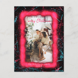 Helgdag Red Glitter-fotofoto God jul Vykort