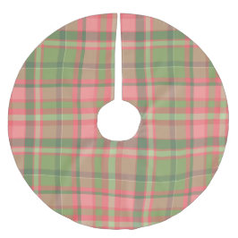 Helgdag Red Grönt Tartan Play Julgransmatta Borstad Polyester