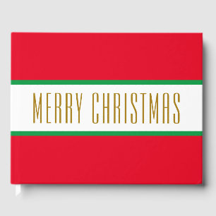 Helgdag Red Grönt White Rand GOD JUL Gästböcker