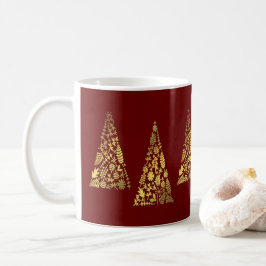Helgdag Red Guld Träd Elegant minimalistic Kaffemugg