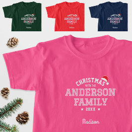 Helgdag Red i Family Namn jultomten Rosa T Shirt