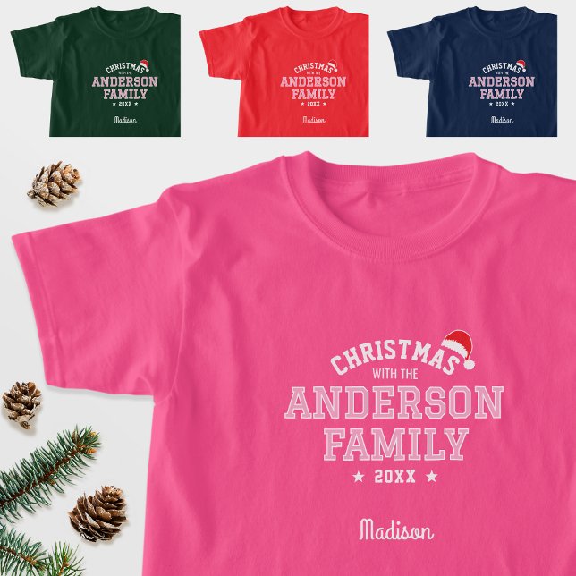 Helgdag Red i Family Namn jultomten Rosa  T Shirt (Skapare uppladdad)