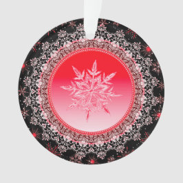 Helgdag Red Ice Crystal Snowflake