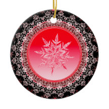 Helgdag Red Ice Crystal Snowflake