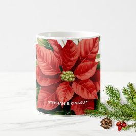 Helgdag Red jul Poinsettia Personlig Kaffemugg