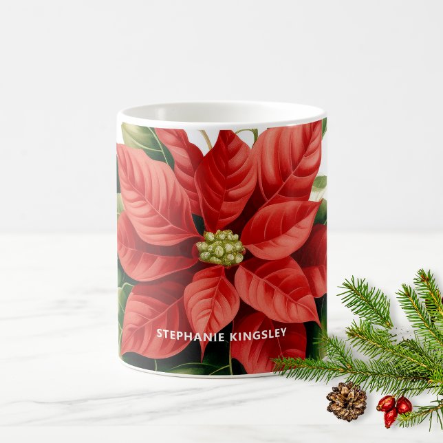 Helgdag Red jul Poinsettia Personlig Kaffemugg (Skapare uppladdad)
