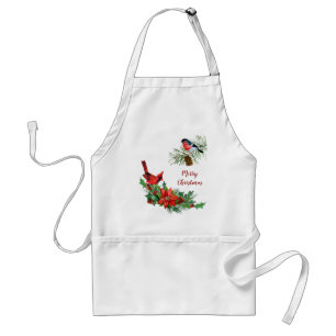 Helgdag Red Kardinal och Bullfinch Bird Förkläde