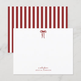 Helgdag Red Rand och Bow Note Card Inbjudningar