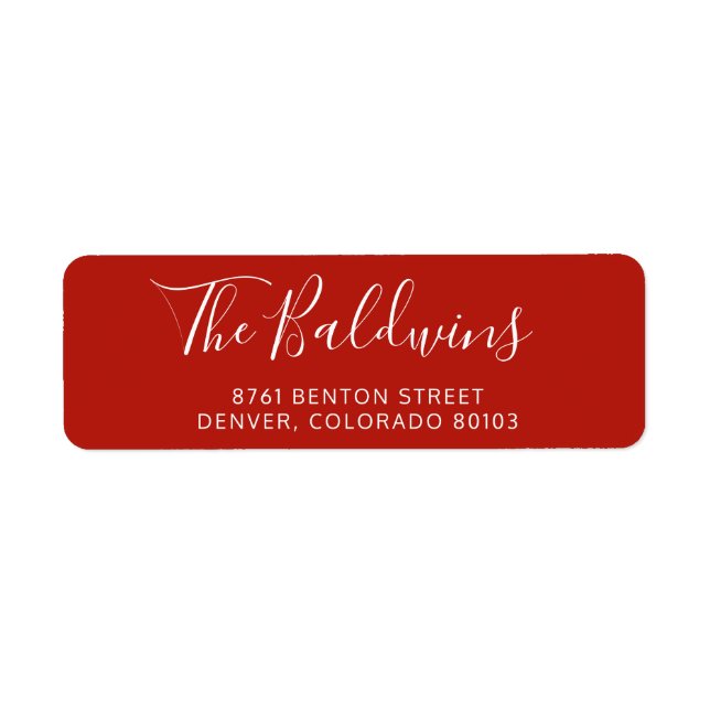 Helgdag Red Script Namn Returadress Returadress Etikett (Framsidan)